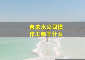 自来水公司操作工都干什么