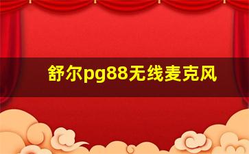 舒尔pg88无线麦克风