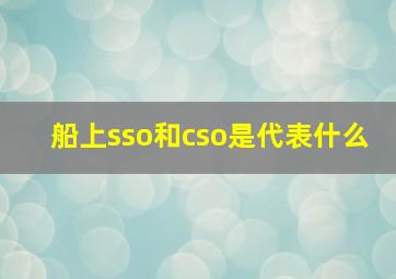 船上sso和cso是代表什么