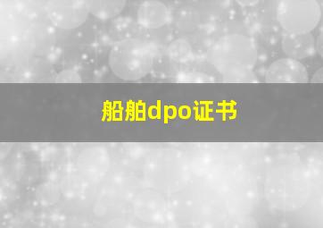 船舶dpo证书