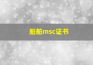 船舶msc证书