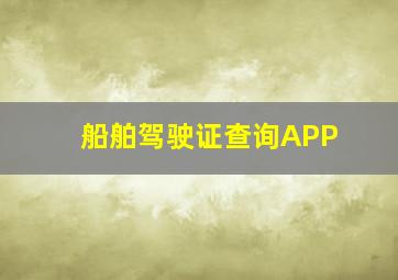 船舶驾驶证查询APP