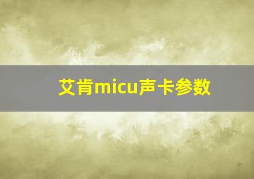 艾肯micu声卡参数