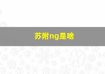 苏附ng是啥