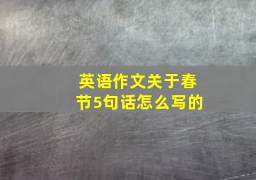 英语作文关于春节5句话怎么写的