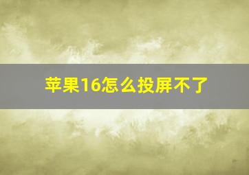 苹果16怎么投屏不了