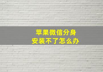 苹果微信分身安装不了怎么办