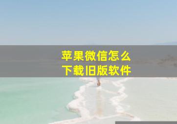 苹果微信怎么下载旧版软件