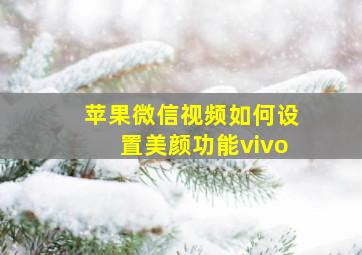 苹果微信视频如何设置美颜功能vivo