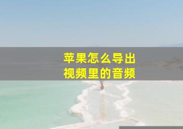 苹果怎么导出视频里的音频