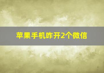 苹果手机咋开2个微信