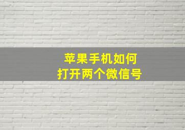 苹果手机如何打开两个微信号