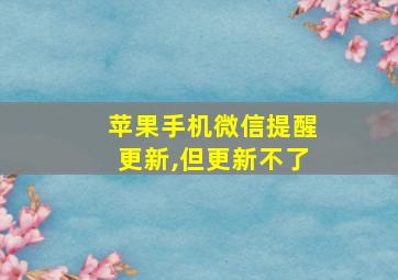 苹果手机微信提醒更新,但更新不了