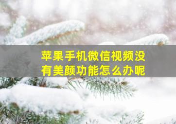 苹果手机微信视频没有美颜功能怎么办呢