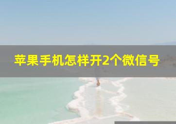 苹果手机怎样开2个微信号