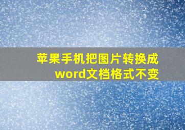 苹果手机把图片转换成word文档格式不变