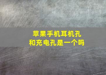 苹果手机耳机孔和充电孔是一个吗