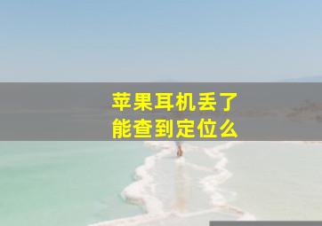 苹果耳机丢了能查到定位么