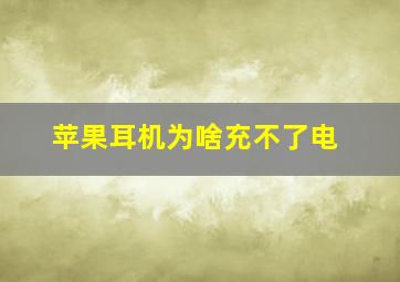 苹果耳机为啥充不了电