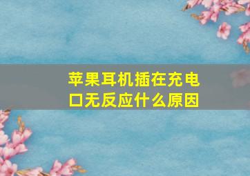 苹果耳机插在充电口无反应什么原因