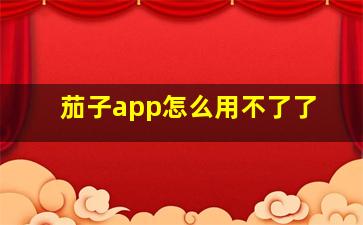 茄子app怎么用不了了