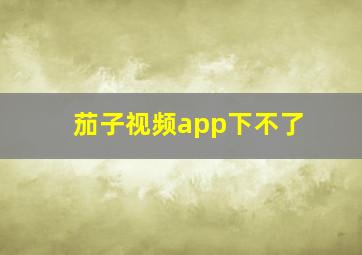 茄子视频app下不了