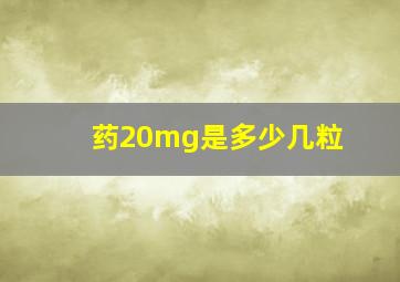 药20mg是多少几粒