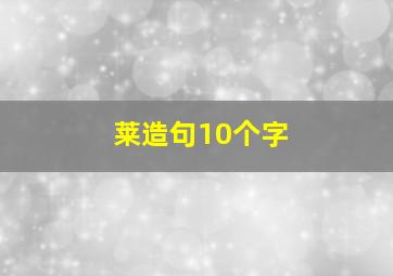 莱造句10个字