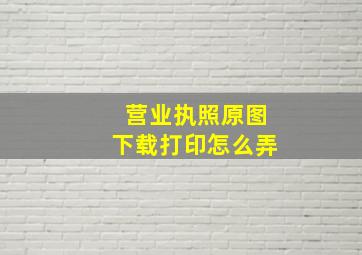 营业执照原图下载打印怎么弄