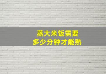 蒸大米饭需要多少分钟才能熟