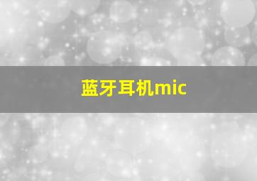 蓝牙耳机mic