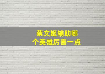 蔡文姬辅助哪个英雄厉害一点