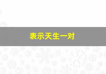 表示天生一对