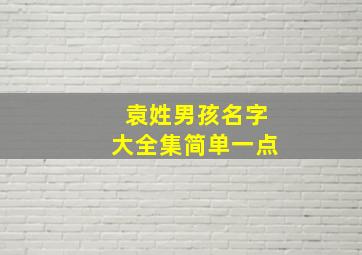 袁姓男孩名字大全集简单一点