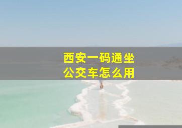 西安一码通坐公交车怎么用