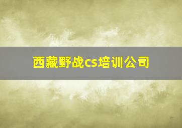 西藏野战cs培训公司