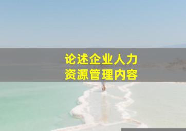 论述企业人力资源管理内容