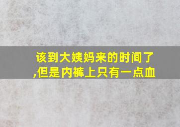 该到大姨妈来的时间了,但是内裤上只有一点血