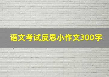 语文考试反思小作文300字