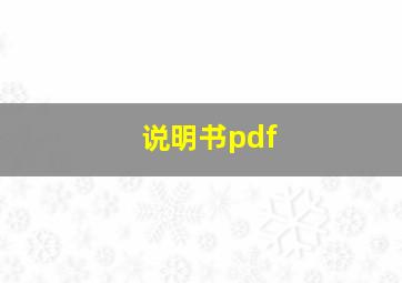 说明书pdf