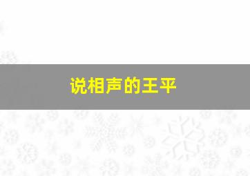 说相声的王平