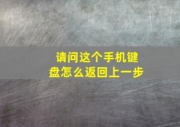 请问这个手机键盘怎么返回上一步