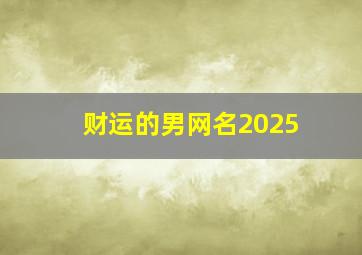 财运的男网名2025