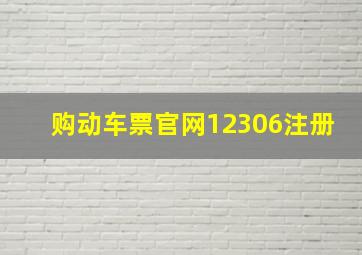 购动车票官网12306注册