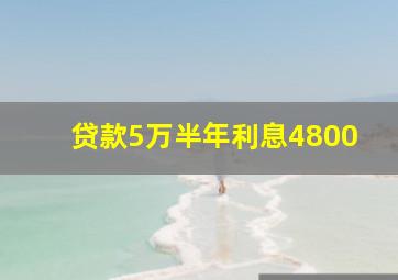 贷款5万半年利息4800