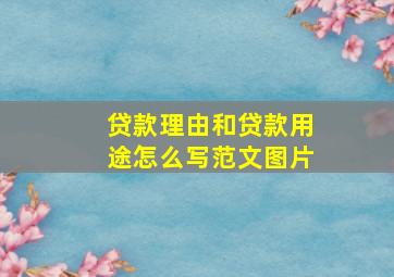 贷款理由和贷款用途怎么写范文图片