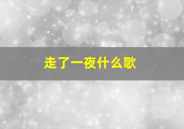 走了一夜什么歌