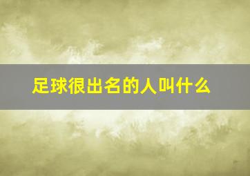 足球很出名的人叫什么