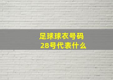 足球球衣号码28号代表什么