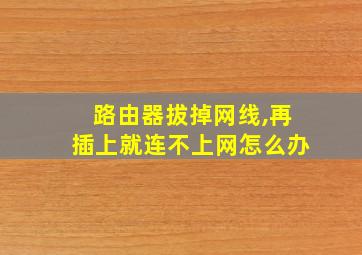 路由器拔掉网线,再插上就连不上网怎么办